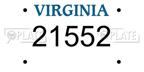 21552 Virginia License Plate