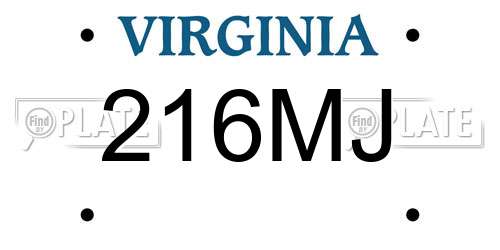 216MJ Virginia License Plate