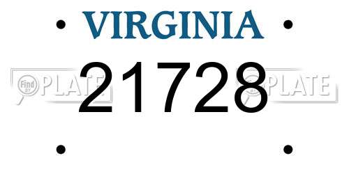 21728 Virginia License Plate