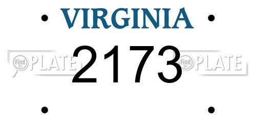2173 Virginia License Plate