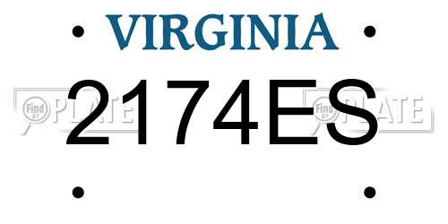 2174ES Virginia License Plate