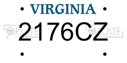 2176CZ Virginia License Plate