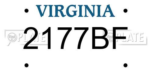 2177BF Virginia License Plate