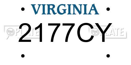2177CY Virginia License Plate