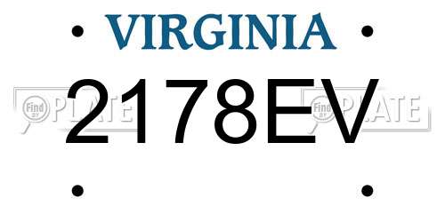 2178EV Virginia License Plate