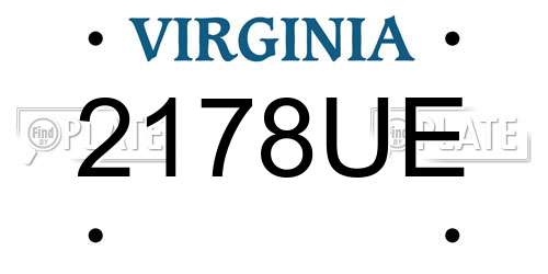 2178UE Virginia License Plate