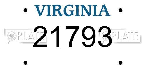 21793 Virginia License Plate