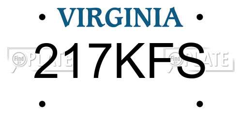 217KFS Virginia License Plate