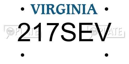 217SEV Virginia License Plate