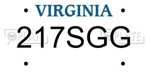 217SGG Virginia License Plate