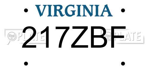 217ZBF Virginia License Plate