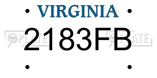 2183FB Virginia License Plate