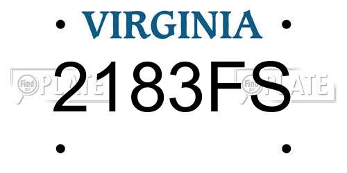2183FS Virginia License Plate
