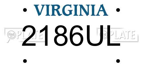 2186UL Virginia License Plate