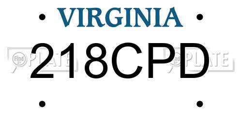 218CPD Virginia License Plate