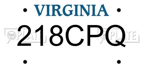218CPQ Virginia License Plate