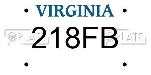 218FB Virginia License Plate