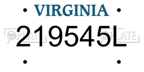 219545L Virginia License Plate