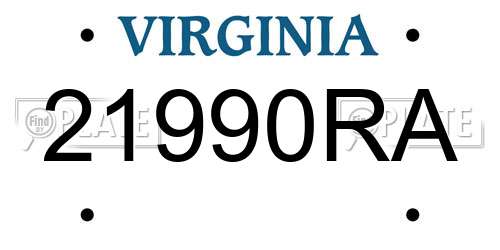 21990RA Virginia License Plate