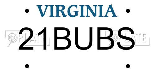 21BUBS Virginia License Plate