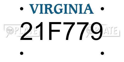 21F779 Virginia License Plate
