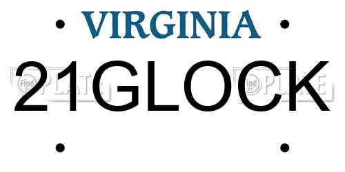 21GLOCK Virginia License Plate