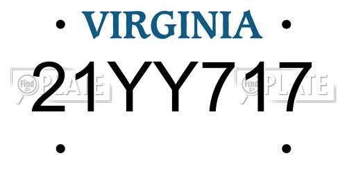 21YY717 Virginia License Plate