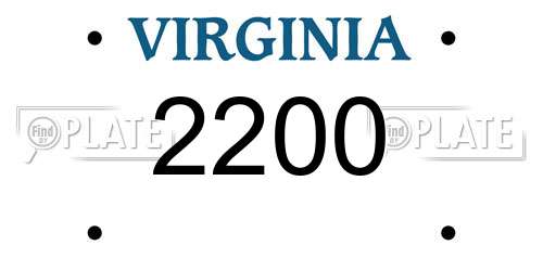 2200 Virginia License Plate