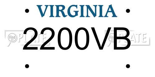 2200VB Virginia License Plate