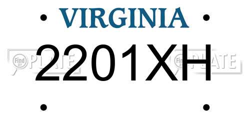 2201XH Virginia License Plate