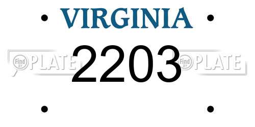 2203 Virginia License Plate