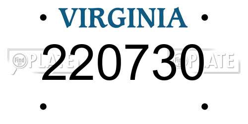 220730 Virginia License Plate