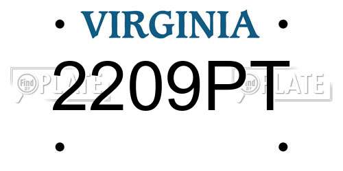 2209PT Virginia License Plate