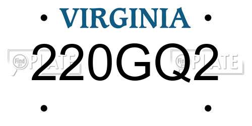 220GQ2 Virginia License Plate