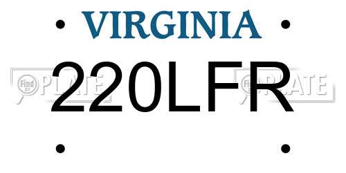 220LFR Virginia License Plate