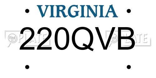 220QVB Virginia License Plate