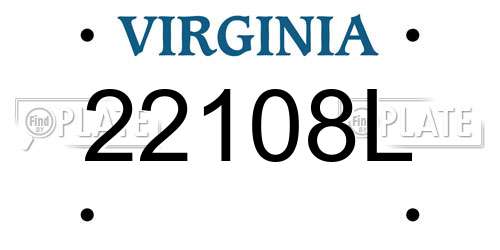 22108L Virginia License Plate