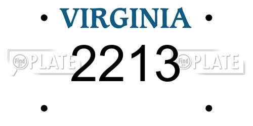 2213 Virginia License Plate