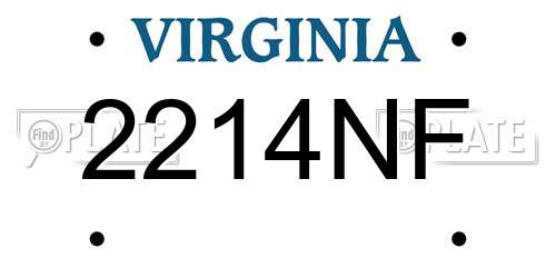 2214NF Virginia License Plate