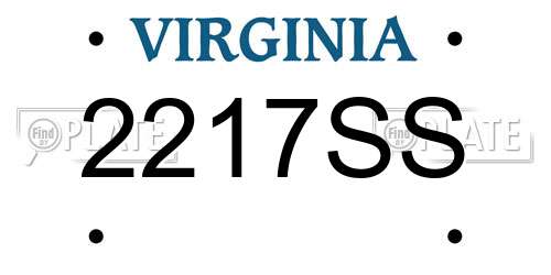 2217SS Virginia License Plate