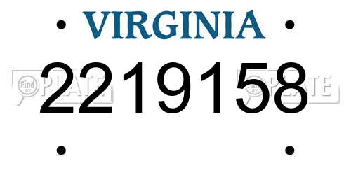 2219158 Virginia License Plate