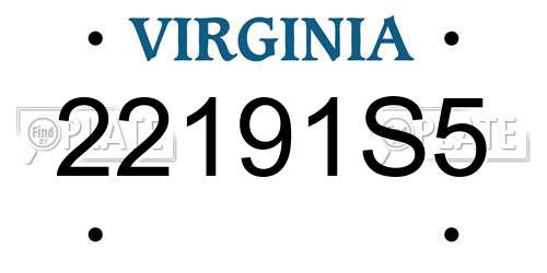 22191S5 Virginia License Plate