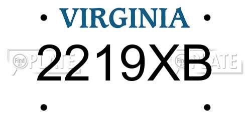2219XB Virginia License Plate