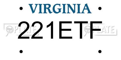 221ETF Virginia License Plate