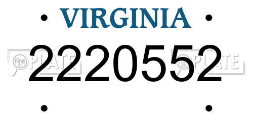 2220552 Virginia License Plate