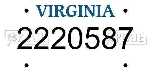 2220587 Virginia License Plate