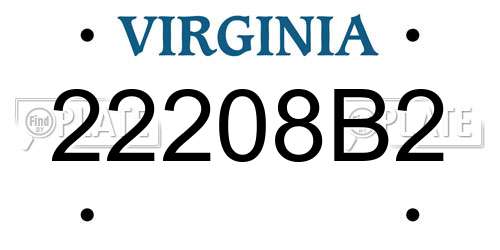 22208B2 Virginia License Plate