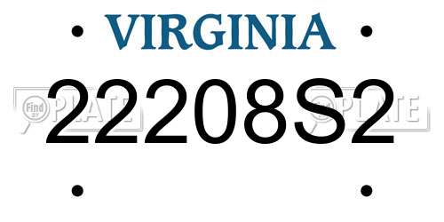 22208S2 Virginia License Plate