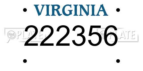 222356 Virginia License Plate