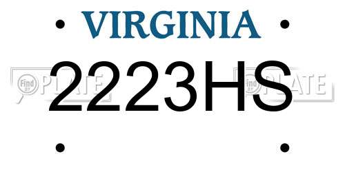 2223HS Virginia License Plate
